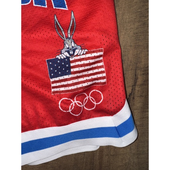 Looney Tunes X Team USA Olympics Mens Size Small S Athletic Red Mesh Warner Bros - Picture 2 of 5